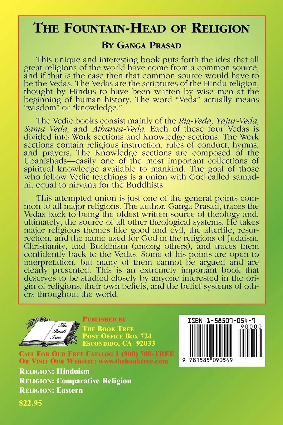 Rückseite: 9781585090549 | The Fountainhead of Religion | Ganga Prasad | Taschenbuch | Englisch