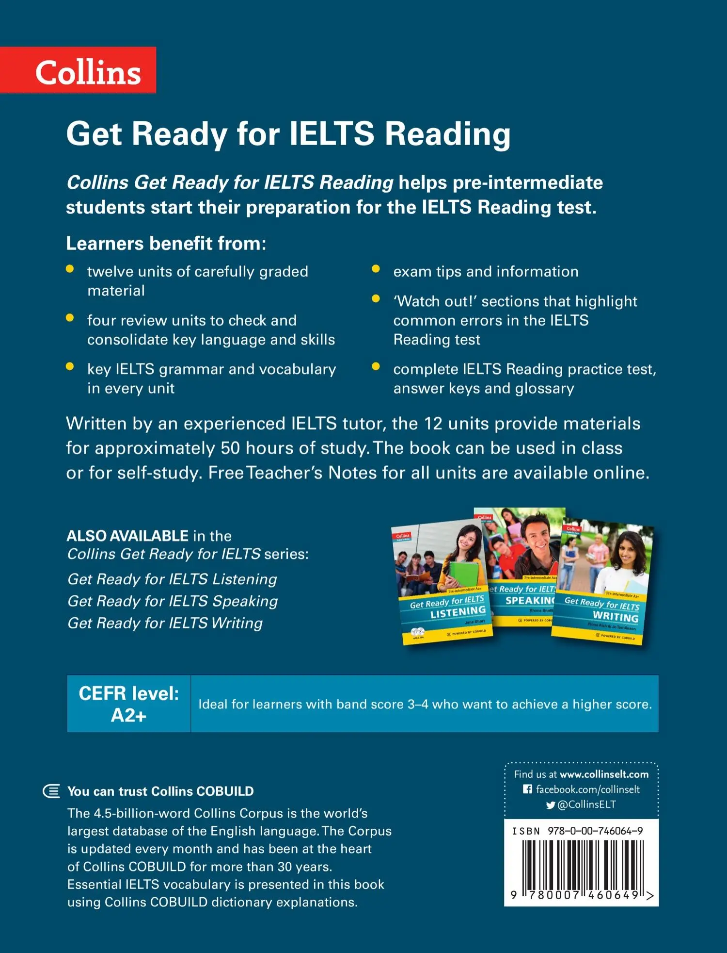Rückseite: 9780007460649 | Get Ready for Ielts - Reading | Ielts 4+ (A2+) | Els Van Geyte | Buch