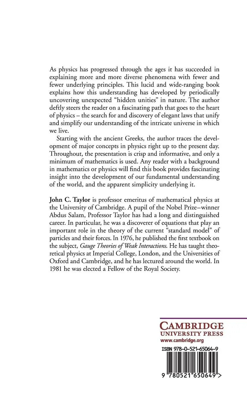 Rückseite: 9780521650649 | Hidden Unity in Nature's Laws | John C. Taylor | Buch | Englisch