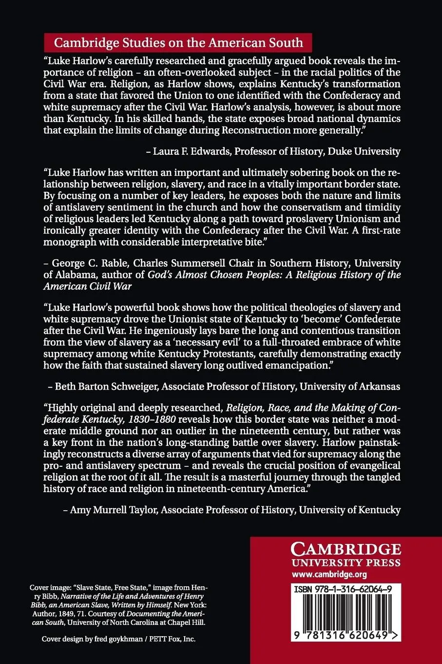 Rückseite: 9781316620649 | Religion, Race, and the Making of Confederate Kentucky, 1830-1880