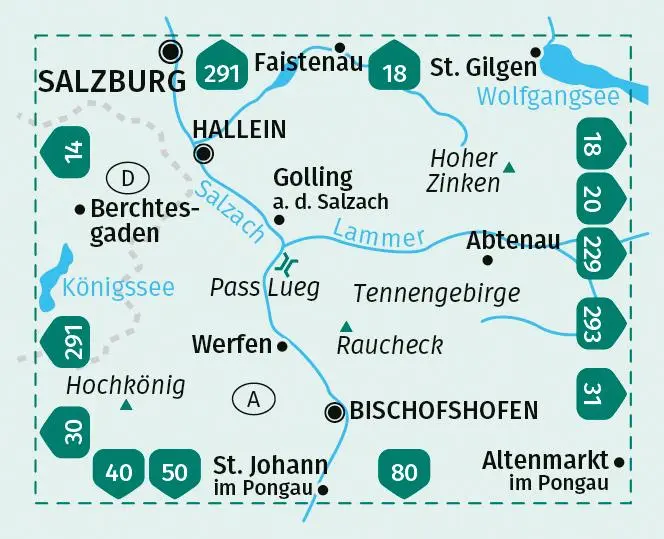 Bild: 9783991540649 | KOMPASS Wanderkarte 15 Tennengebirge, Hochkönig, Hallein,...