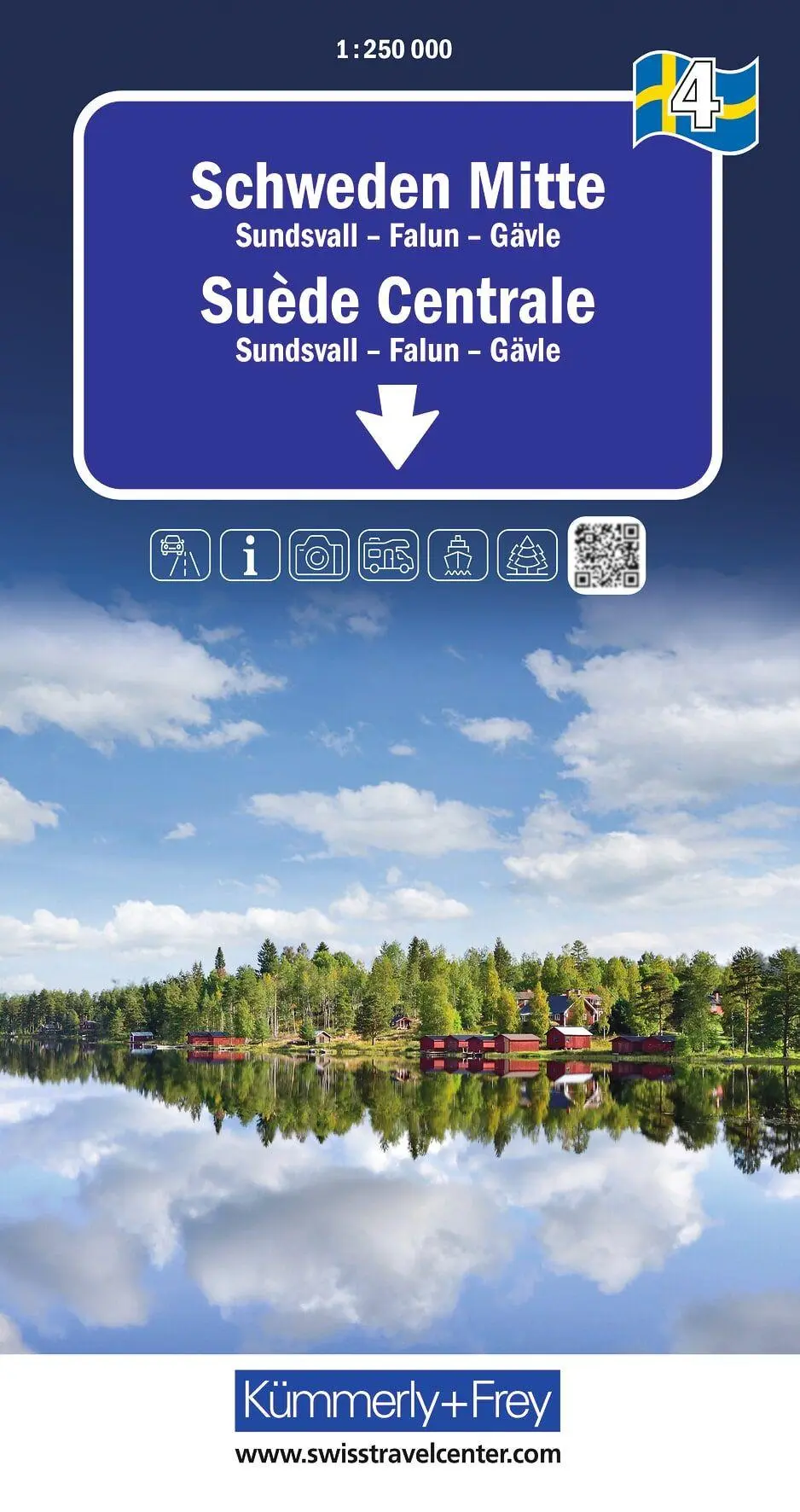 Cover: 9783259300749 | Kümmerly+Frey Regional-Strassenkarte 4 Schweden Mitte 1:250.000 | 2026