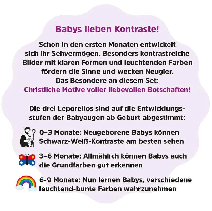 Bild: 9783417010749 | Erste christliche Kontrastbilder für Babyaugen - Schuber | Buch | 2026