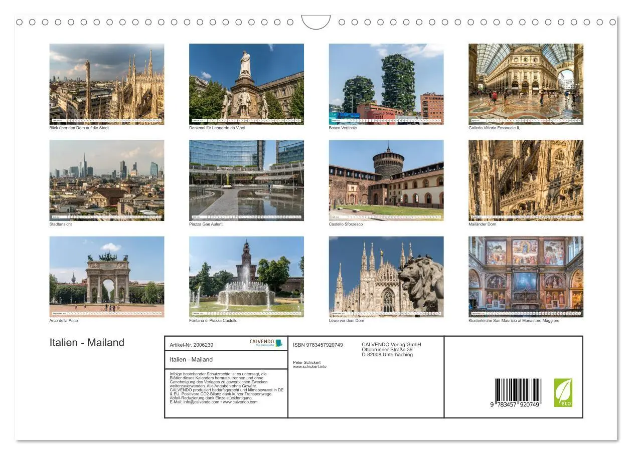 Bild: 9783457920749 | Italien - Mailand (Wandkalender 2026 DIN A3 quer), CALVENDO...