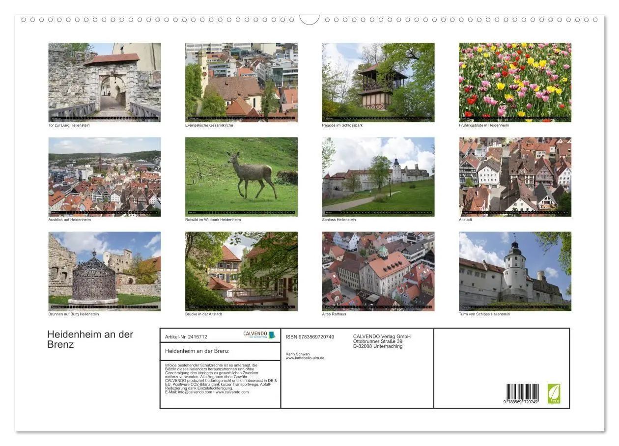 Bild: 9783569720749 | Heidenheim an der Brenz (Wandkalender 2027 DIN A2 quer), CALVENDO...