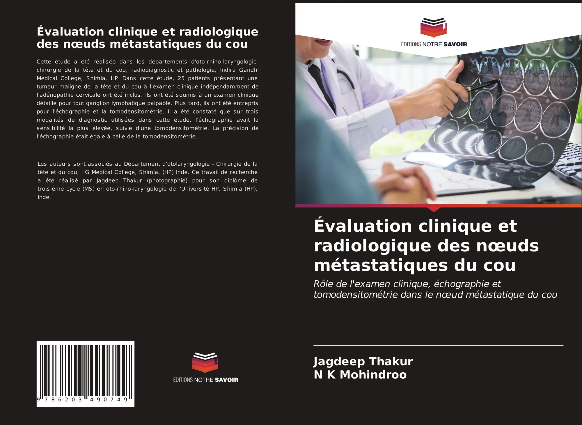 Cover: 9786203490749 | Évaluation clinique et radiologique des n¿uds métastatiques du cou