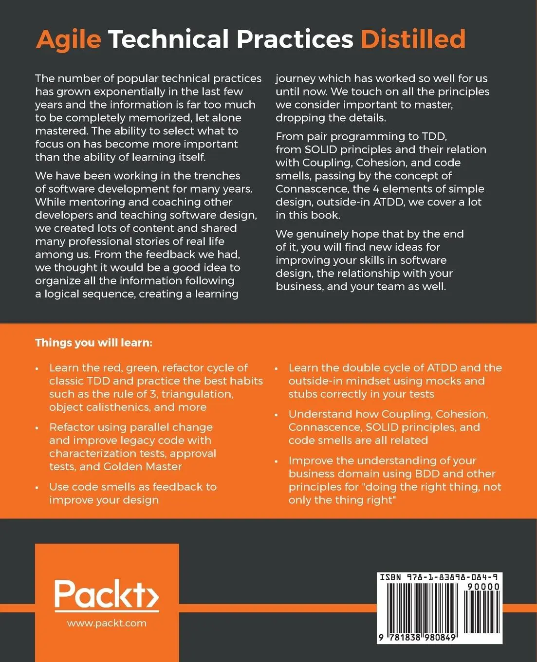 Rückseite: 9781838980849 | Agile Technical Practices Distilled | Pedro M. Santos (u. a.) | Buch