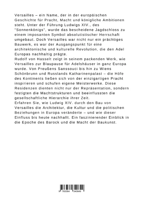 Bild: 9783384340849 | Das Vermächtnis von Versailles | Rudolf von Hasselt | Taschenbuch