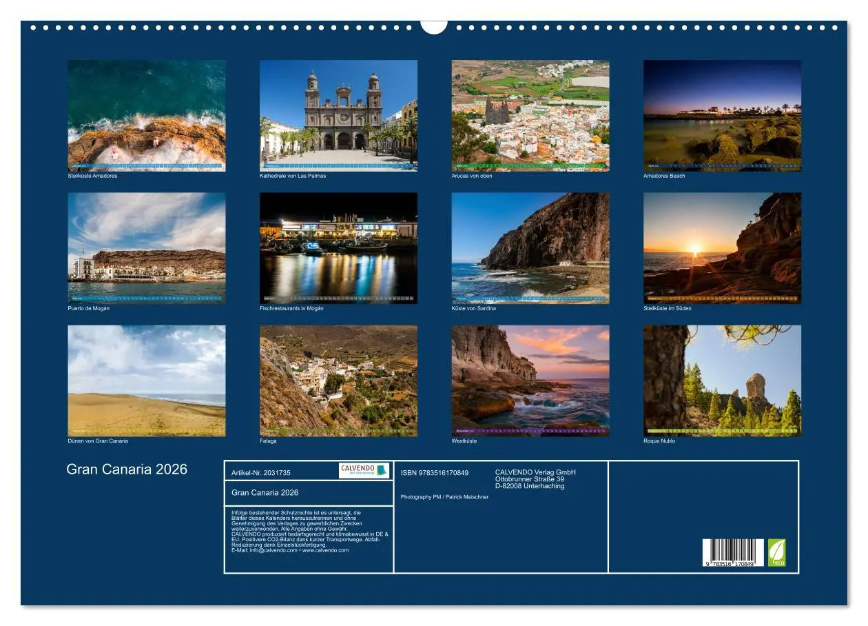 Bild: 9783516170849 | Gran Canaria 2026 (Wandkalender 2026 DIN A2 quer), CALVENDO...
