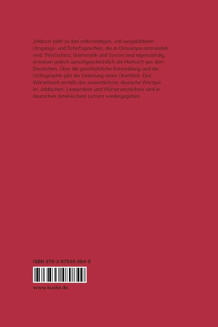 Rückseite: 9783875480849 | Jiddisches Wörterbuch | Siegmund A. Wolf | Taschenbuch | 206 S. | 1996