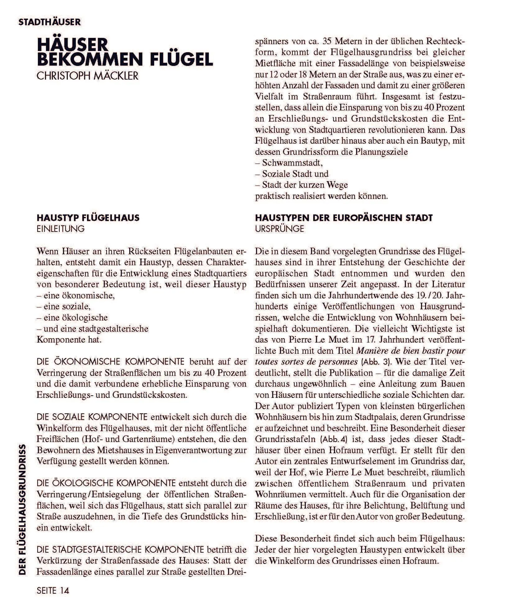Bild: 9783986120849 | Der Flügelhausgrundriss | Stadthäuser | Christoph Mäckler (u. a.)