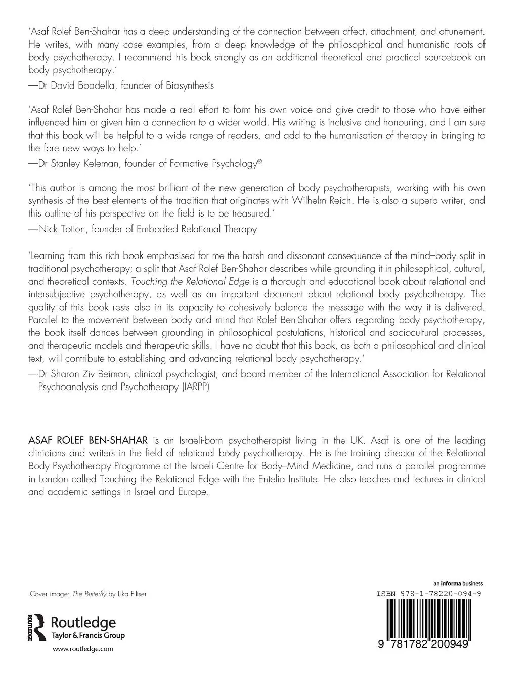 Rückseite: 9781782200949 | Touching the Relational Edge | Body Psychotherapy | Ben-Shahar | Buch