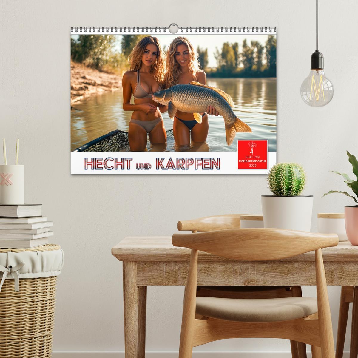 Bild: 9783457210949 | Hecht und Karpfen (Wandkalender 2025 DIN A3 quer), CALVENDO...