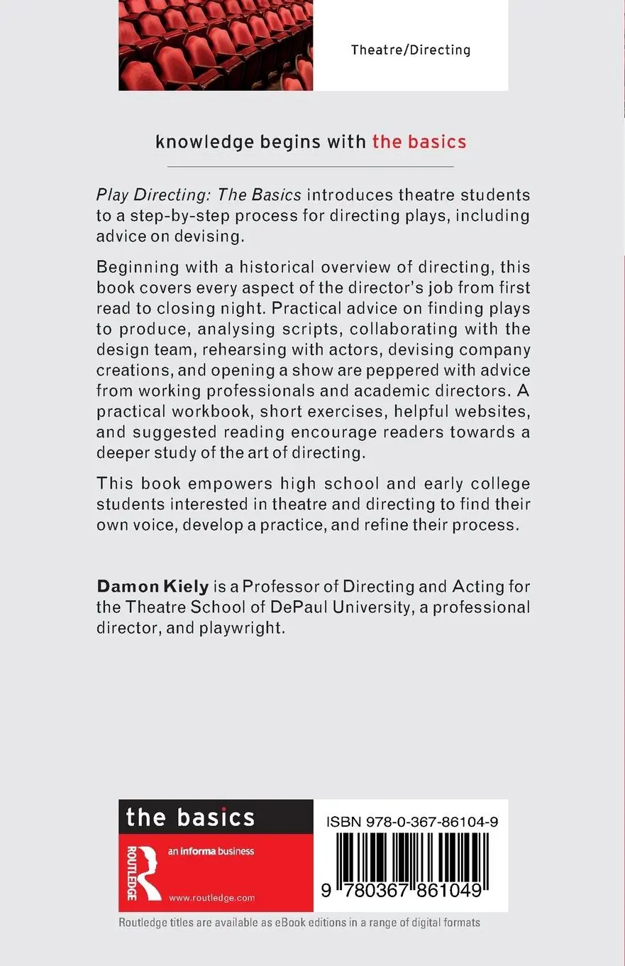 Rückseite: 9780367861049 | Play Directing | The Basics | Damon Kiely | Taschenbuch | Englisch