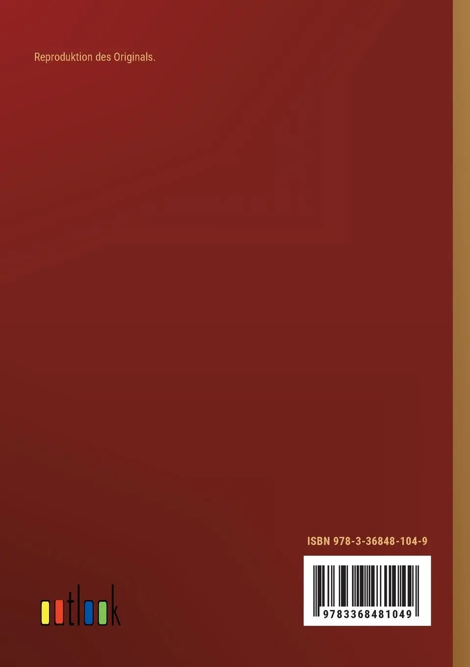 Rückseite: 9783368481049 | Oberst Chabert | Honoré de Balzac | Taschenbuch | Paperback | 68 S.