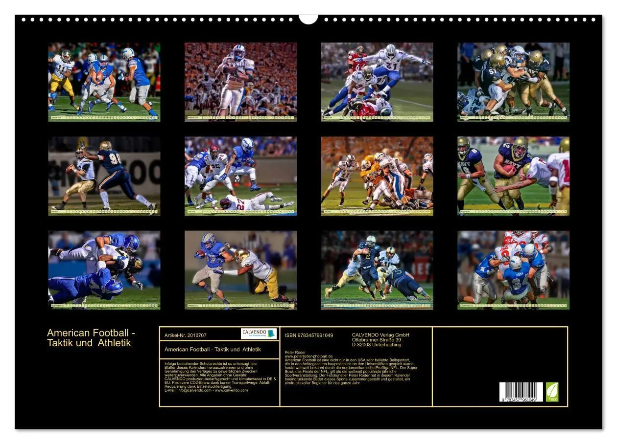 Bild: 9783457961049 | American Football - Taktik und Athletik (Wandkalender 2026 DIN A2...