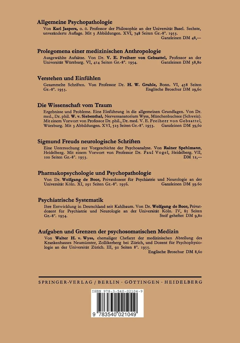 Rückseite: 9783540021049 | Grundzüge Einer Verstehenspsychologischen Psychotherapie | Wendt