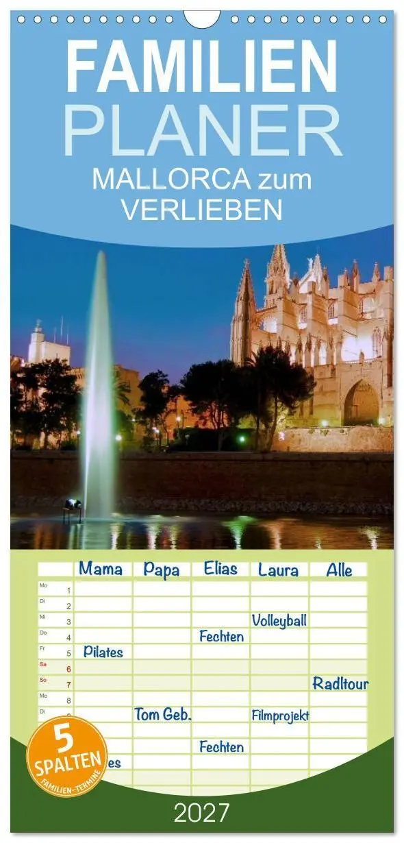 Cover: 9783594341049 | Familienplaner 2027 - MALLORCA zum VERLIEBEN mit 5 Spalten...