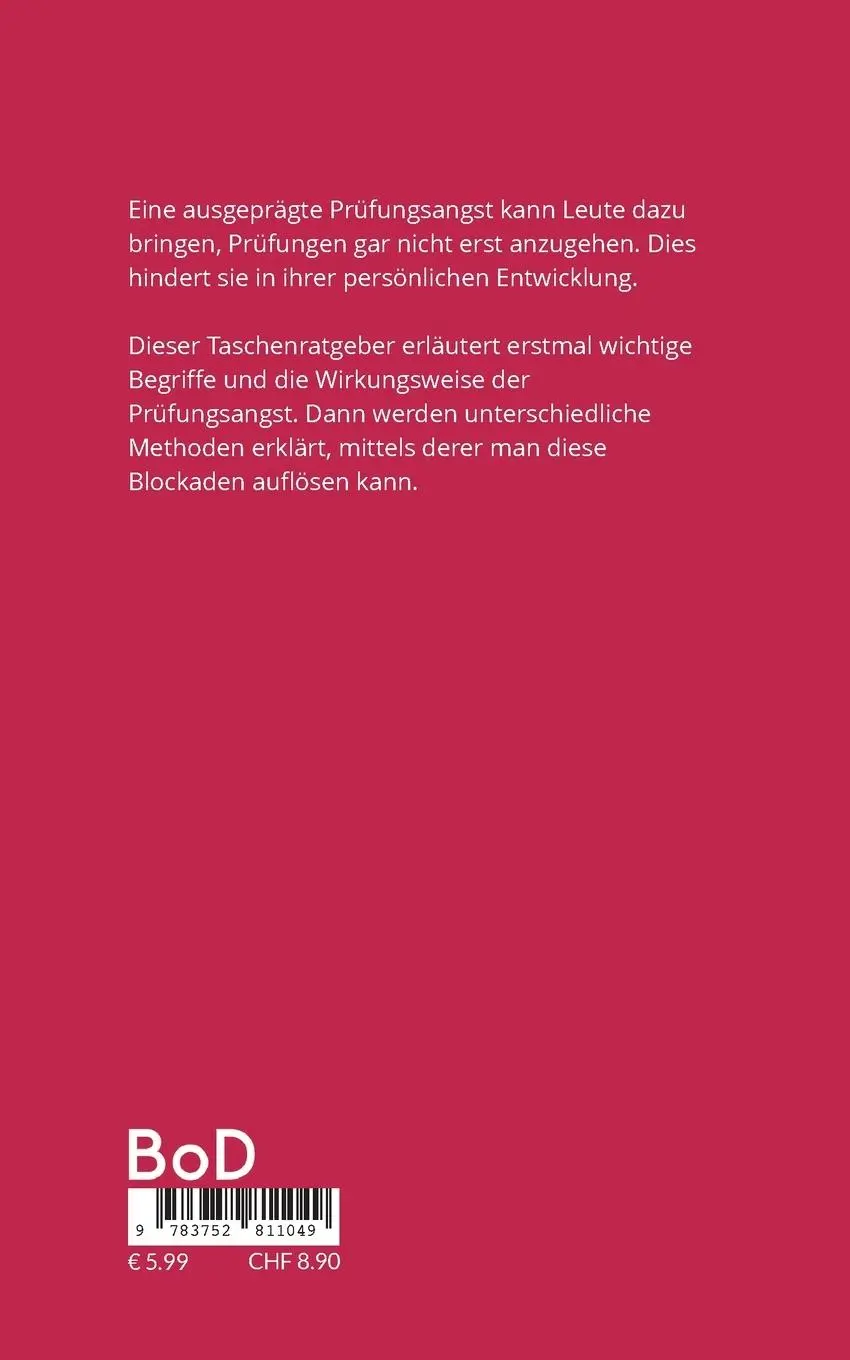 Rückseite: 9783752811049 | Umgang mit der Prüfungsangst | Taschenhelfer | Rudolph | Taschenbuch