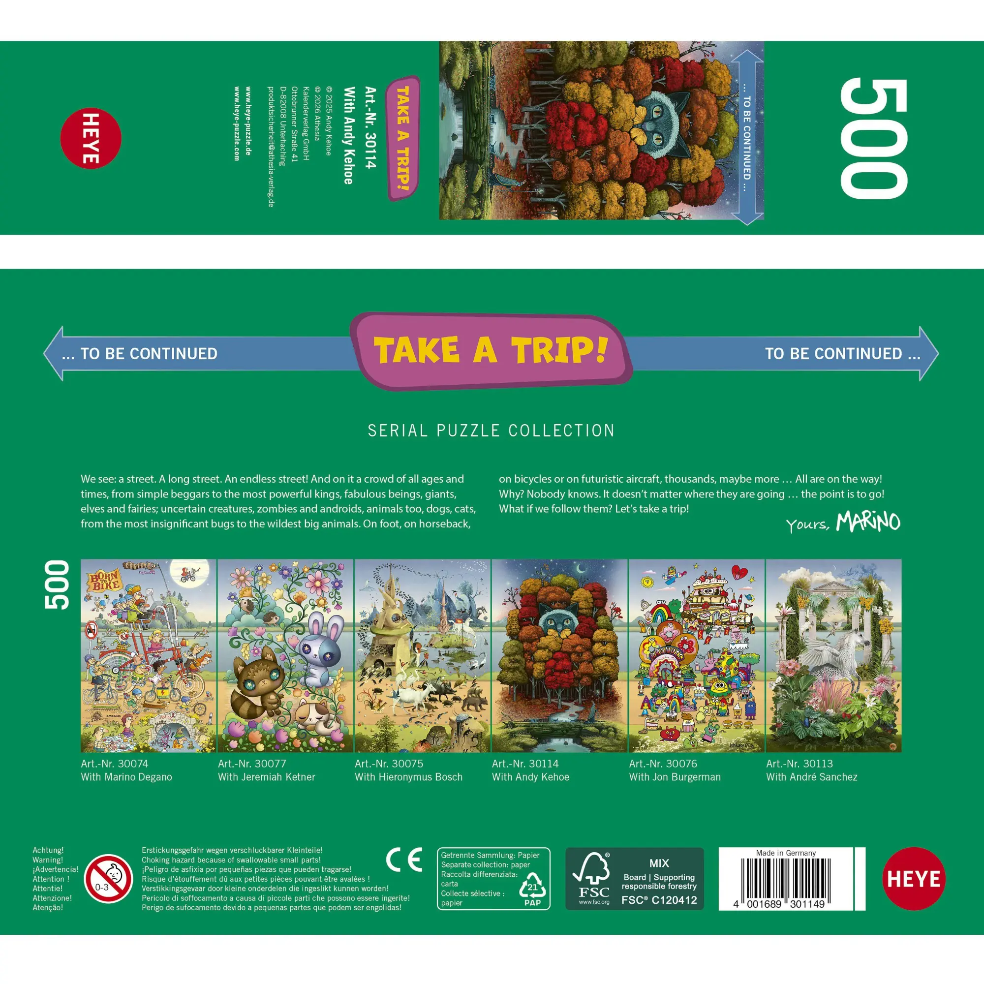 Bild: 4001689301149 | WITH ANDY KEHOE, HEYE Puzzle von Andy Kehoe | Spiel | 30114 | Deutsch