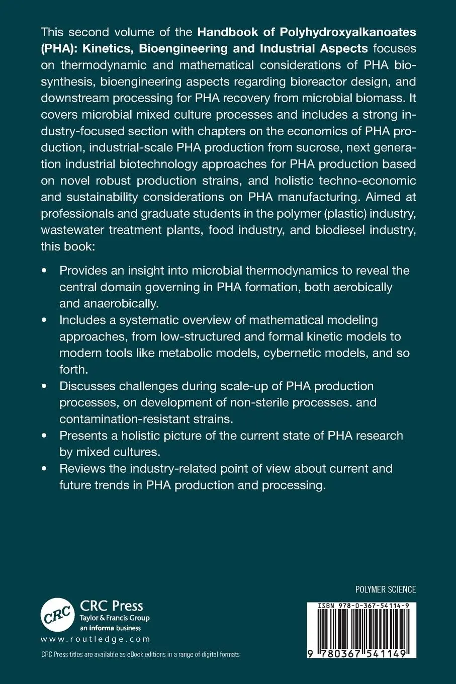 Rückseite: 9780367541149 | The Handbook of Polyhydroxyalkanoates | Martin Koller | Taschenbuch
