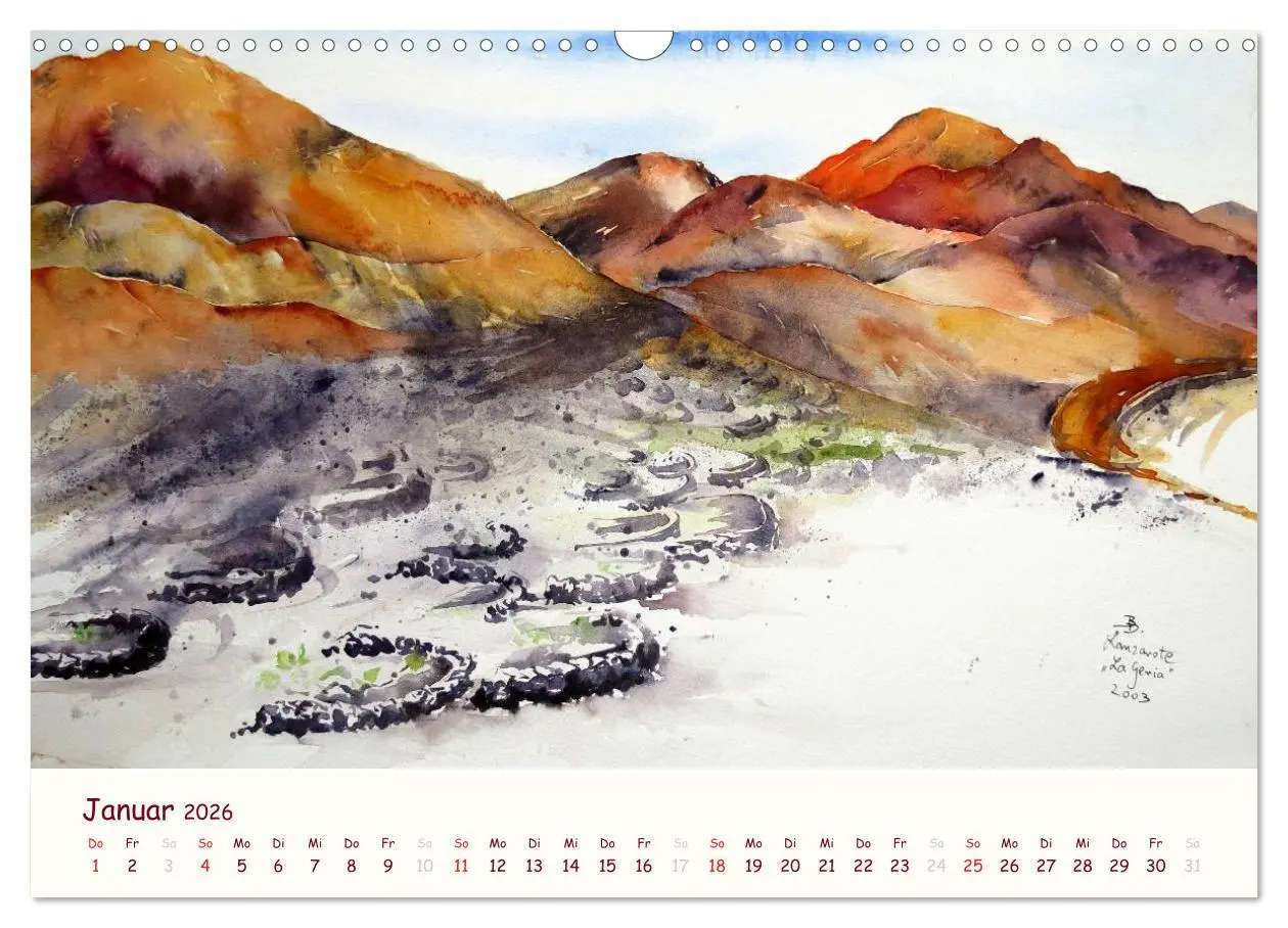Bild: 9783516041149 | Lanzarote und Teneriffa - Aquarelle (Wandkalender 2026 DIN A3...