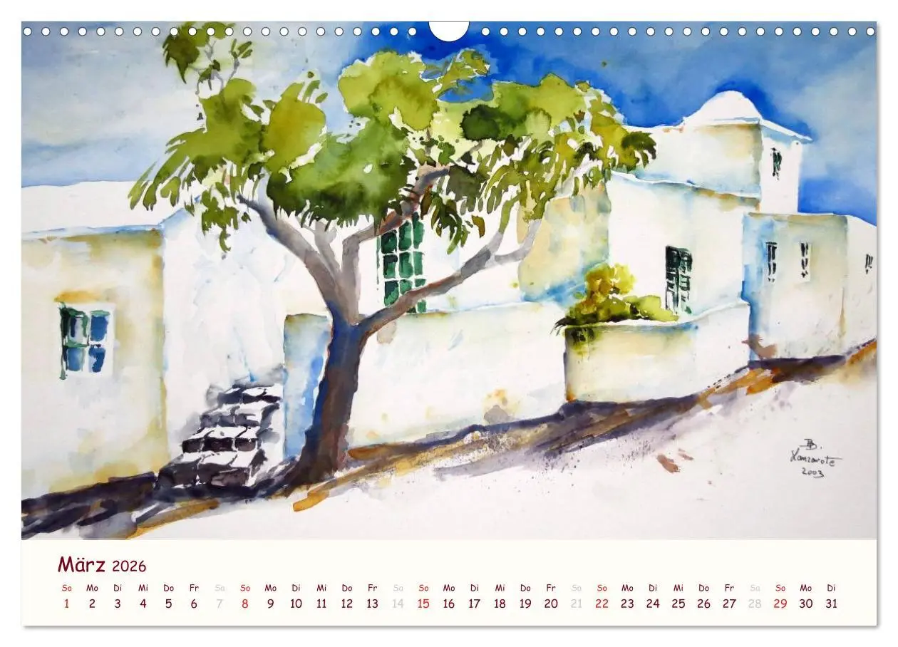 Bild: 9783516041149 | Lanzarote und Teneriffa - Aquarelle (Wandkalender 2026 DIN A3...