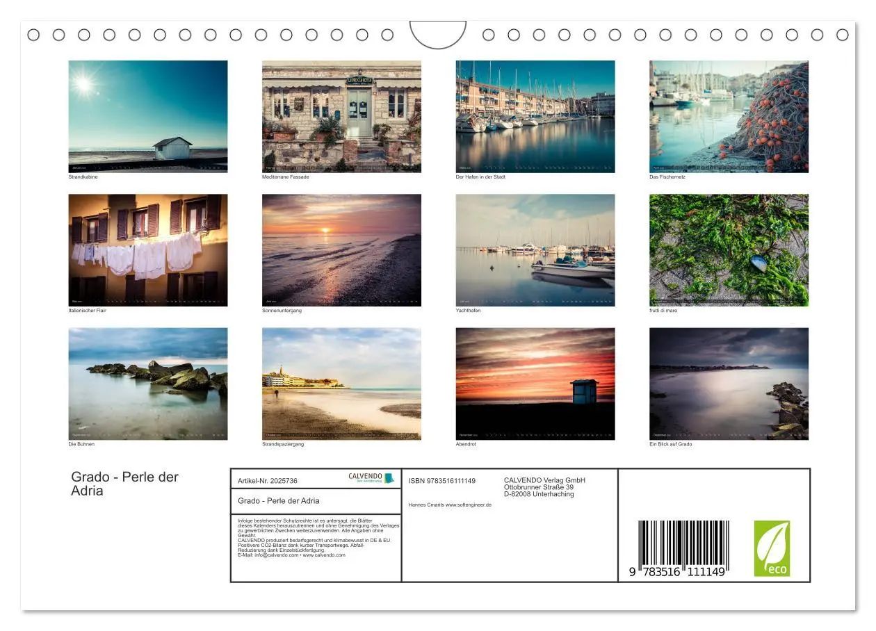 Bild: 9783516111149 | Grado - Perle der Adria (Wandkalender 2026 DIN A4 quer), CALVENDO...