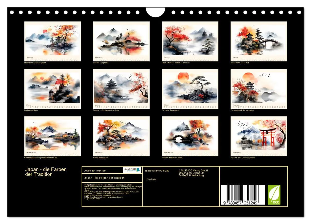 Bild: 9783457251249 | Japan - die Farben der Tradition (Wandkalender 2026 DIN A4 quer),...