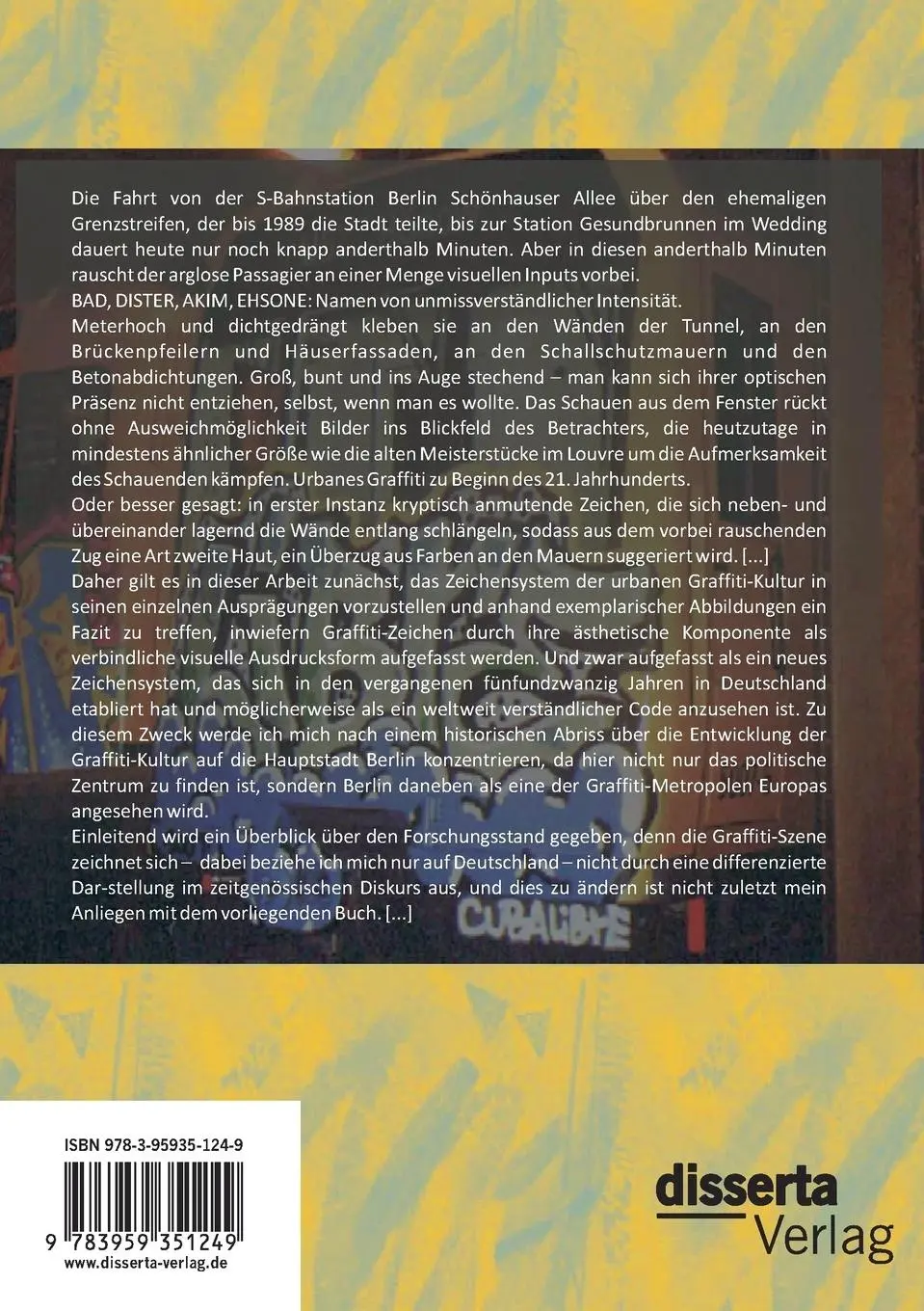 Rückseite: 9783959351249 | Graffiti Writing in Deutschland. Seine Ästhetik und sein sozialer...