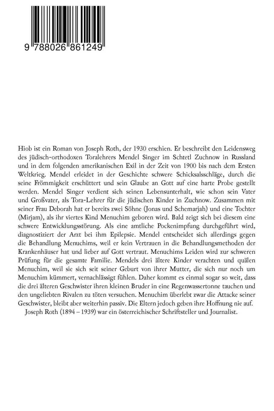 Rückseite: 9788026861249 | Hiob | Joseph Roth | Taschenbuch | Kartoniert / Broschiert | Englisch