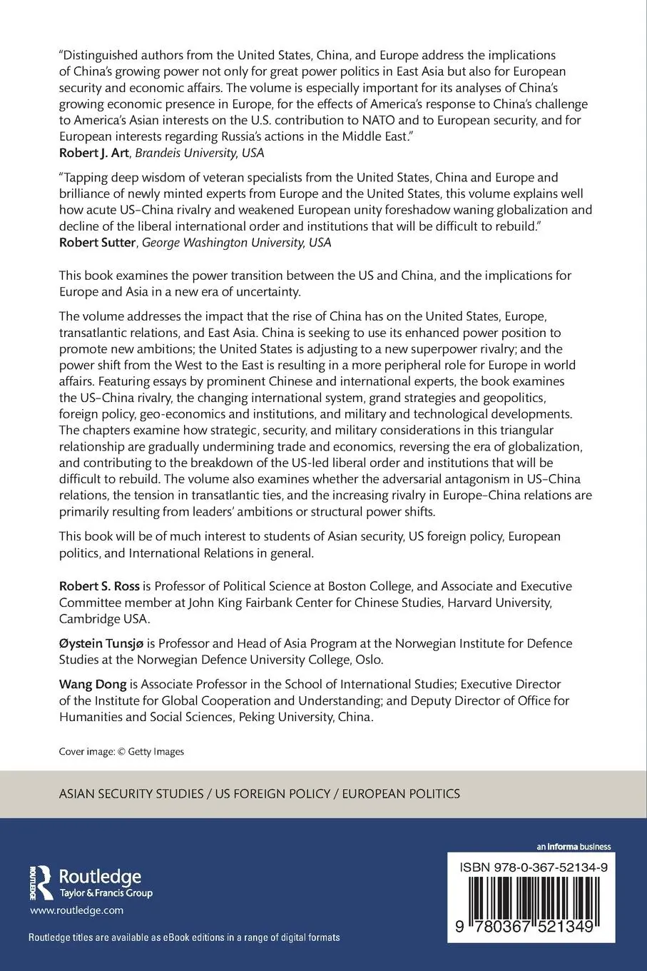 Rückseite: 9780367521349 | US-China Foreign Relations | Robert S. Ross (u. a.) | Taschenbuch