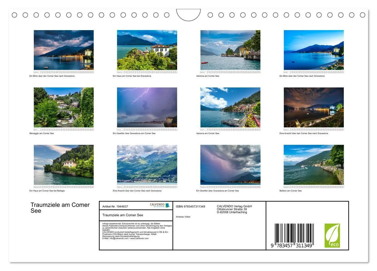 Bild: 9783457311349 | Traumziele am Comer See (Wandkalender 2026 DIN A4 quer), CALVENDO...