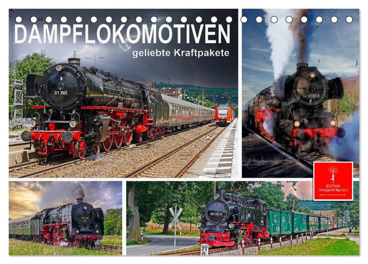 Cover: 9783457551349 | Dampflokomotiven - geliebte Kraftpakete (Tischkalender 2026 DIN A5...