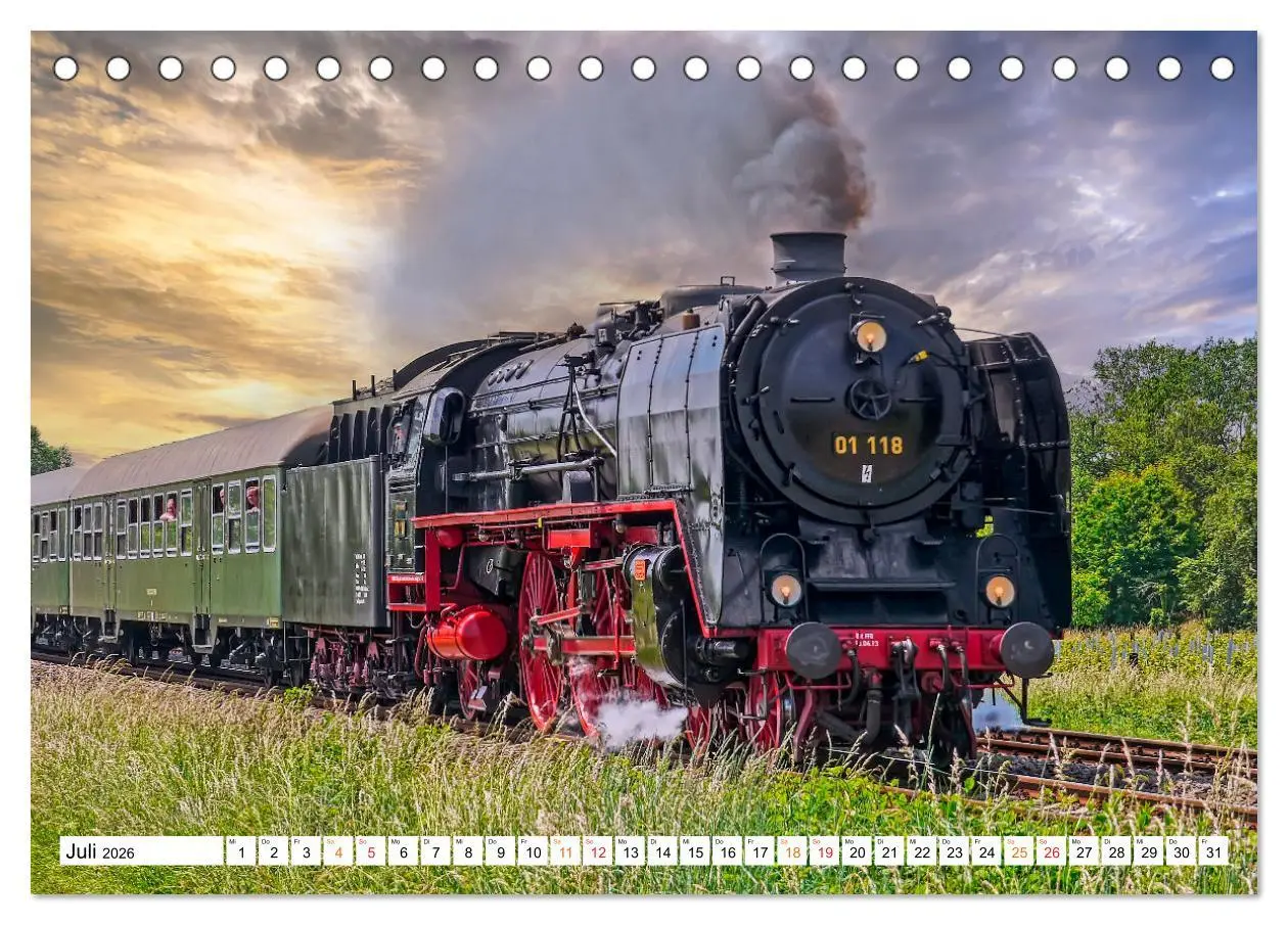 Bild: 9783457551349 | Dampflokomotiven - geliebte Kraftpakete (Tischkalender 2026 DIN A5...