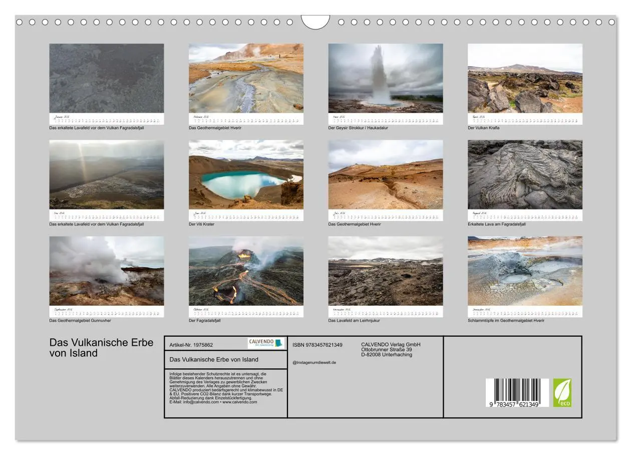Bild: 9783457621349 | Das Vulkanische Erbe von Island (Wandkalender 2026 DIN A3 quer),...