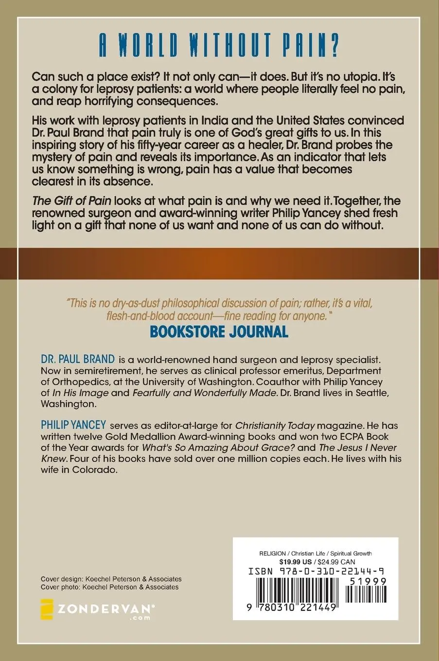 Rückseite: 9780310221449 | The Gift of Pain | Why We Hurt and What We Can Do about It | Buch