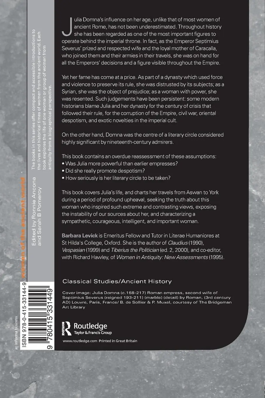 Rückseite: 9780415331449 | Julia Domna | Syrian Empress | Barbara Levick | Taschenbuch | Englisch