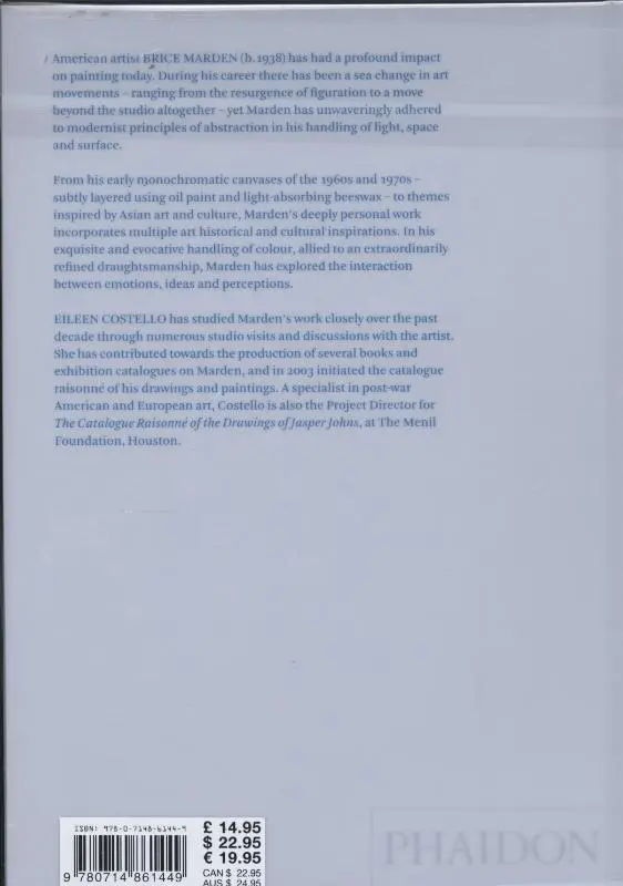 Rückseite: 9780714861449 | Brice Marden | Eileen Costello | Buch | Einband - fest (Hardcover)