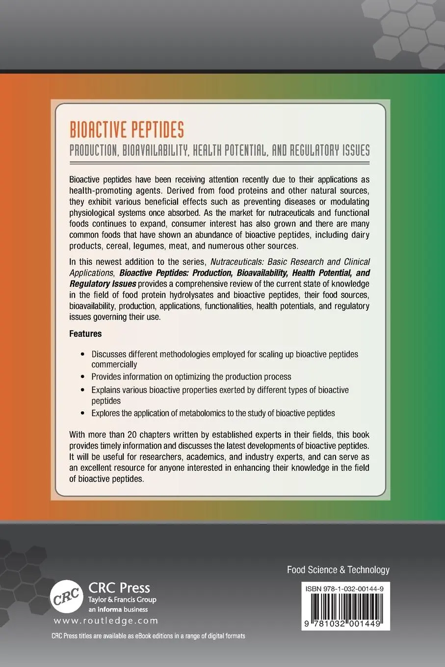 Rückseite: 9781032001449 | Bioactive Peptides | John Onuh (u. a.) | Taschenbuch | Englisch | 2024