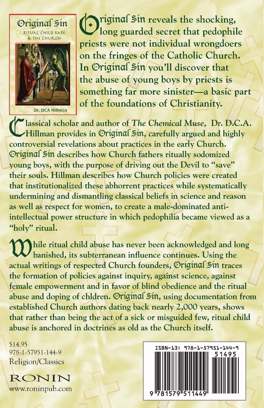 Rückseite: 9781579511449 | Original Sin | Ritual Child Rape &amp; the Church | David C a Hillman