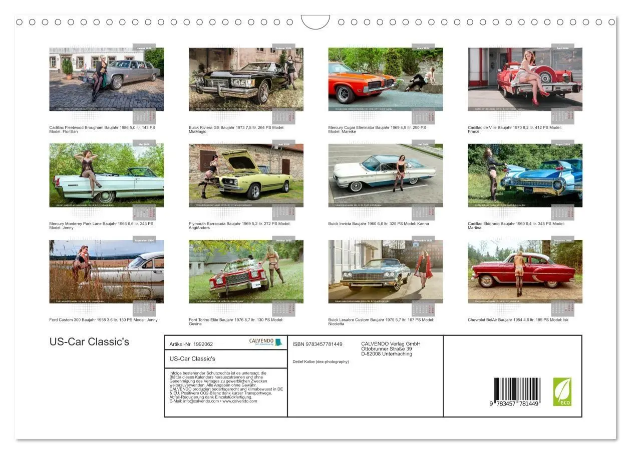 Bild: 9783457781449 | US-Car Classic's (Wandkalender 2026 DIN A3 quer), CALVENDO...