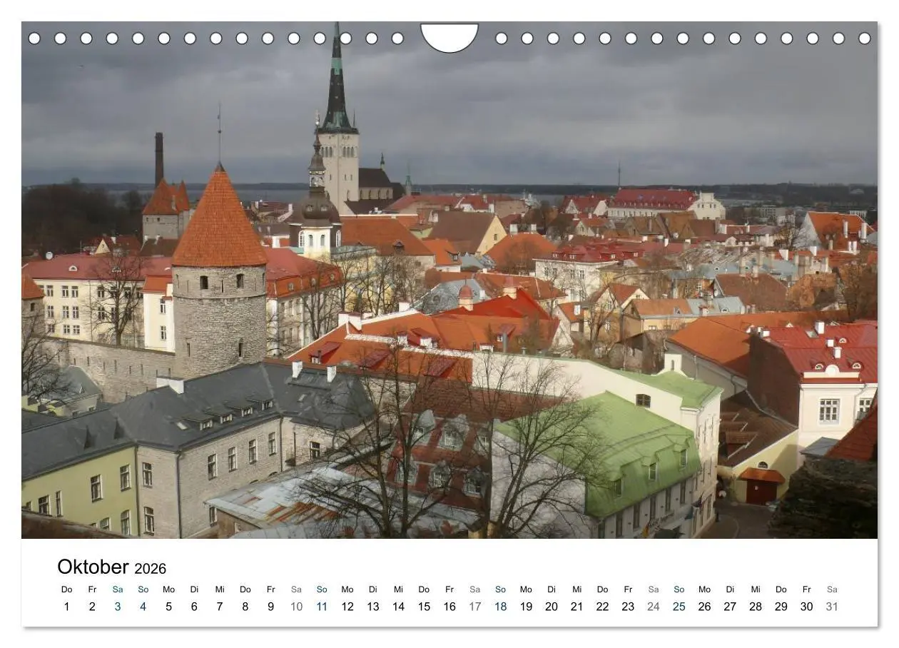 Bild: 9783516181449 | Tallinn (Wandkalender 2026 DIN A4 quer), CALVENDO Monatskalender