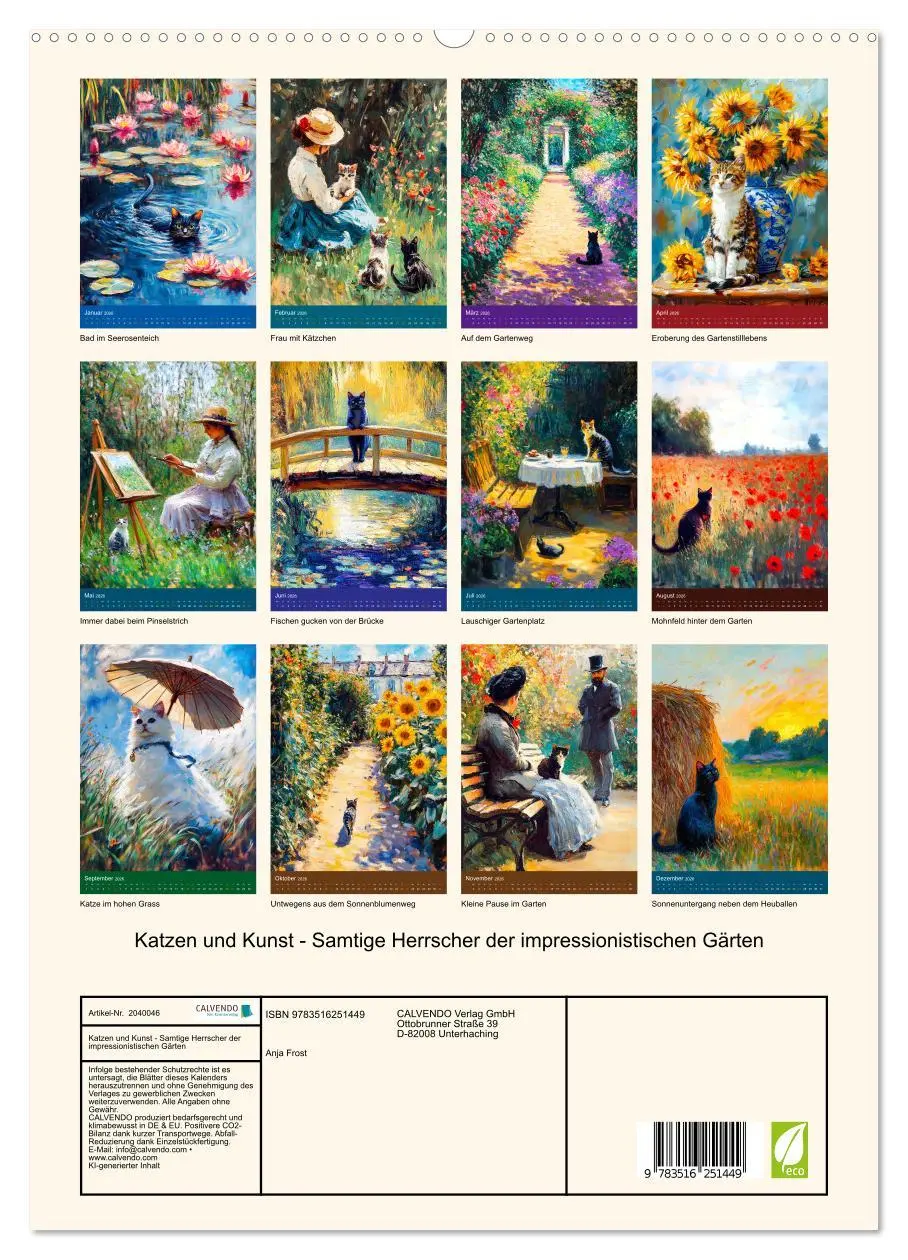 Bild: 9783516251449 | Katzen und Kunst - Samtige Herrscher der impressionistischen Gärten...