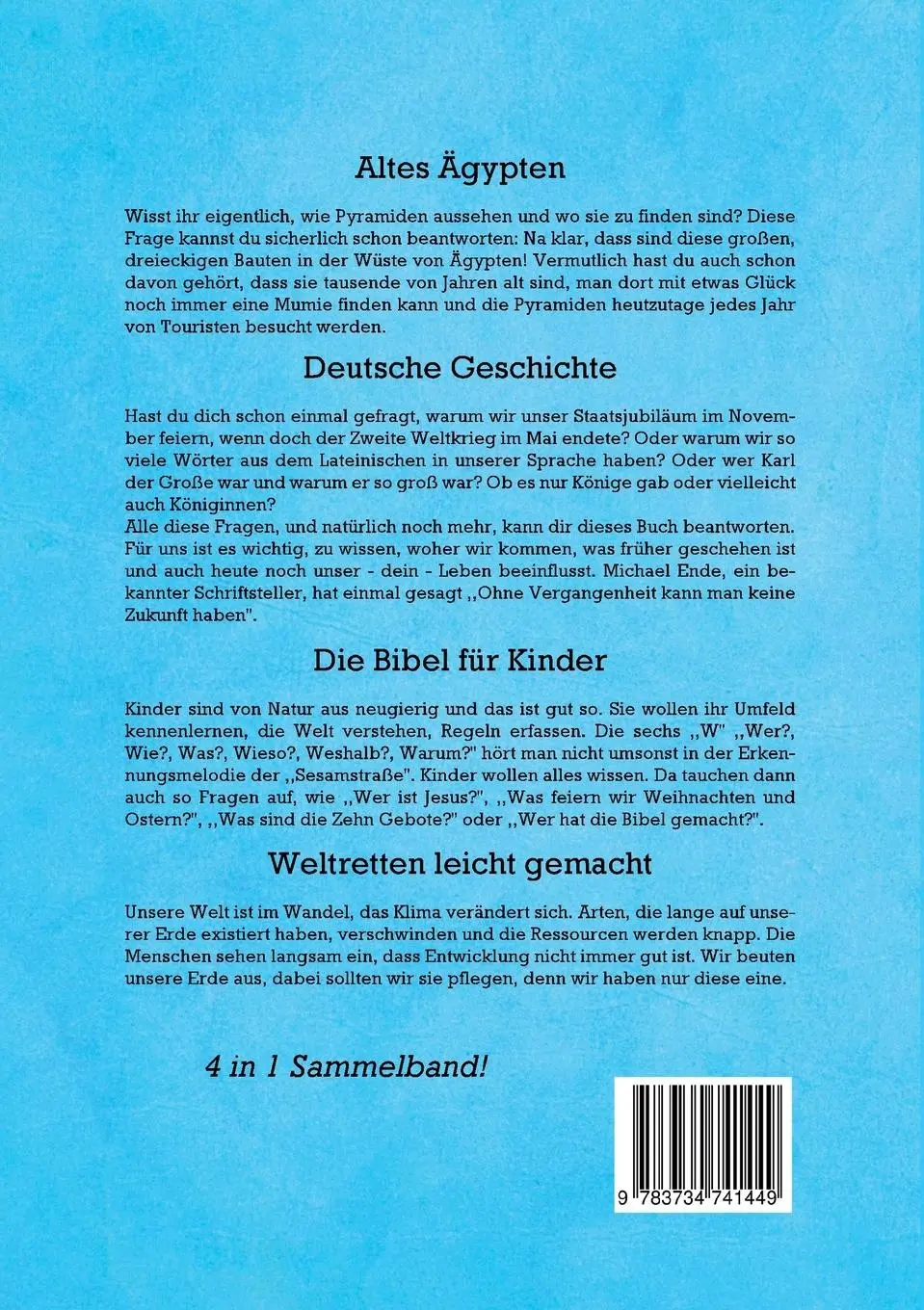 Rückseite: 9783734741449 | Kompaktes Allgemeinwissen für Kinder - 4 in 1 Sammelband | Taschenbuch