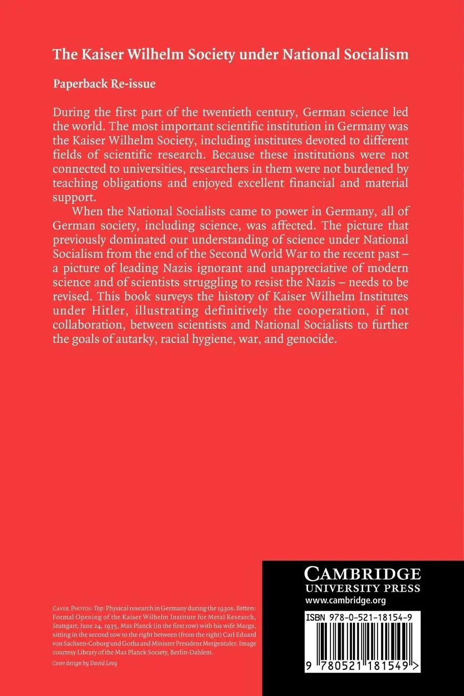 Rückseite: 9780521181549 | The Kaiser Wilhelm Society Under National Socialism | Heim (u. a.)