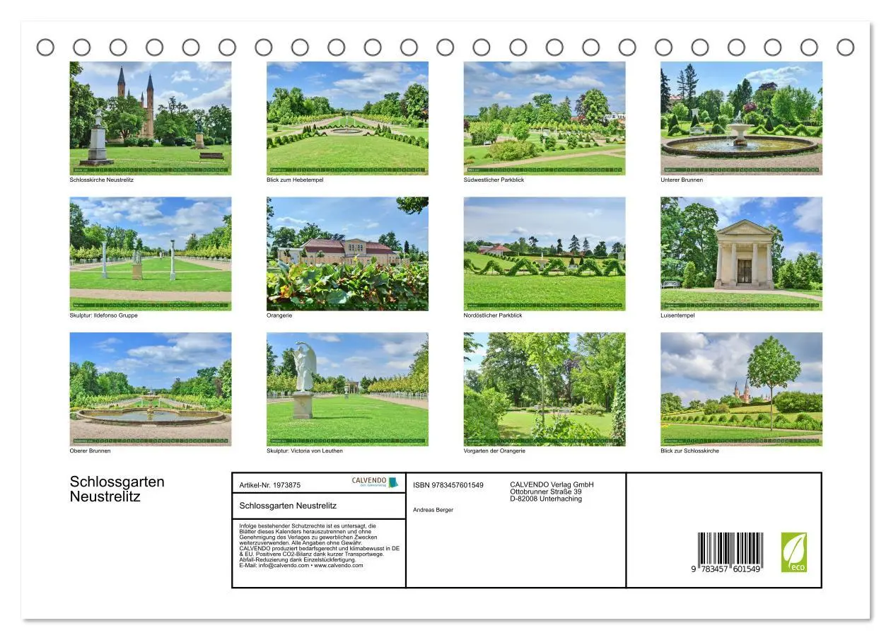 Bild: 9783457601549 | Schlossgarten Neustrelitz (Tischkalender 2026 DIN A5 quer),...