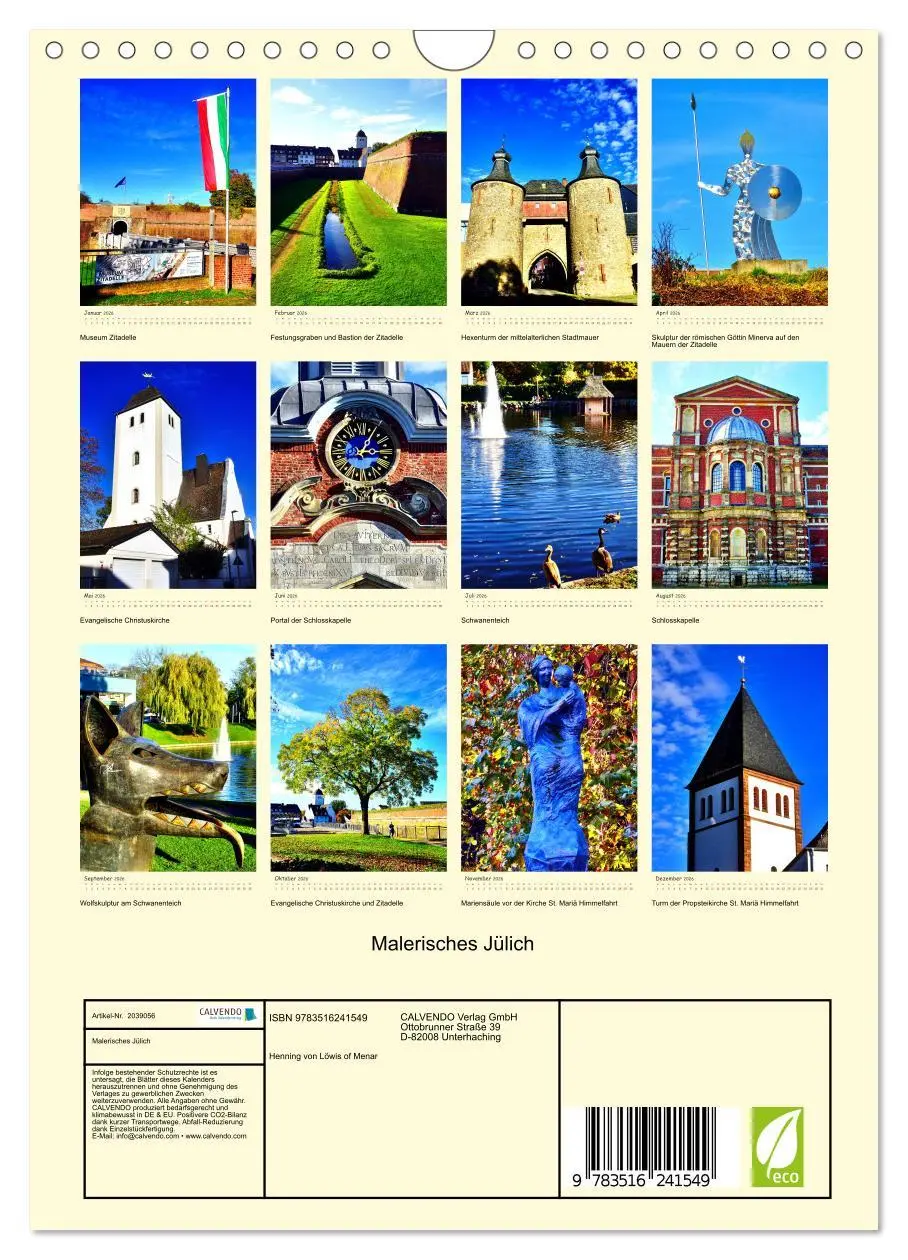 Bild: 9783516241549 | Malerisches Jülich (Wandkalender 2026 DIN A4 hoch), CALVENDO...