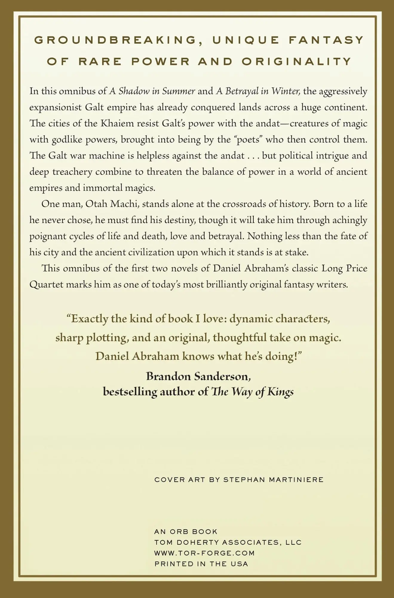 Rückseite: 9780765331649 | Shadow and Betrayal | Daniel Abraham | Taschenbuch | Englisch | 2012