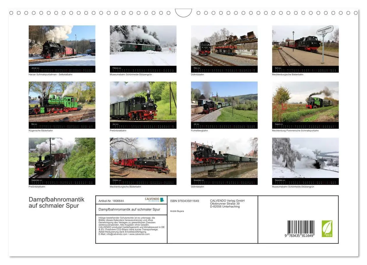 Bild: 9783435811649 | Dampfbahnromantik auf schmaler Spur (Wandkalender 2025 DIN A3...